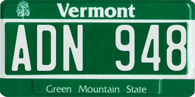 VT license plate ADN948