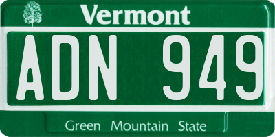 VT license plate ADN949
