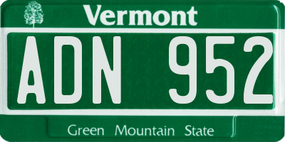 VT license plate ADN952