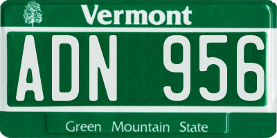 VT license plate ADN956