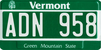 VT license plate ADN958