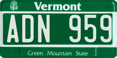 VT license plate ADN959