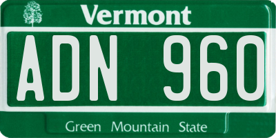 VT license plate ADN960