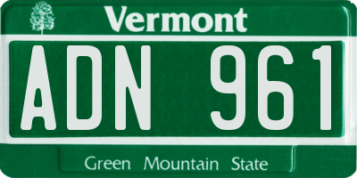 VT license plate ADN961