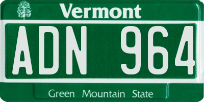 VT license plate ADN964