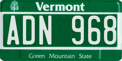 VT license plate ADN968