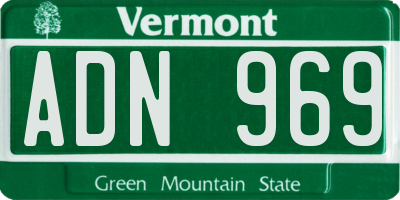 VT license plate ADN969
