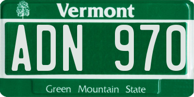 VT license plate ADN970