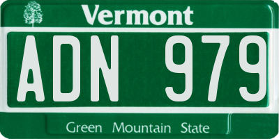 VT license plate ADN979