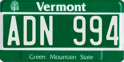 VT license plate ADN994