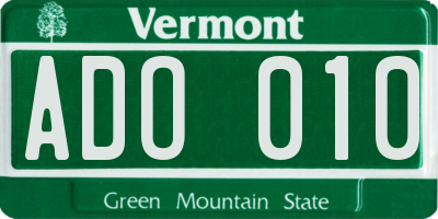 VT license plate ADO010