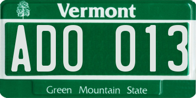 VT license plate ADO013