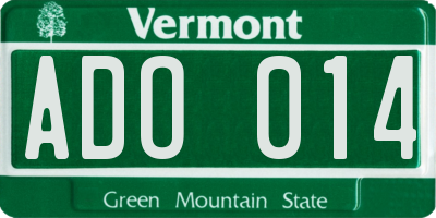 VT license plate ADO014
