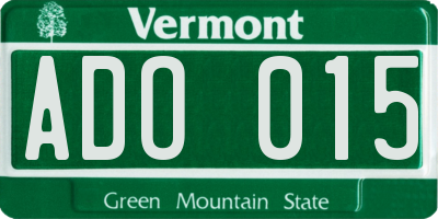 VT license plate ADO015
