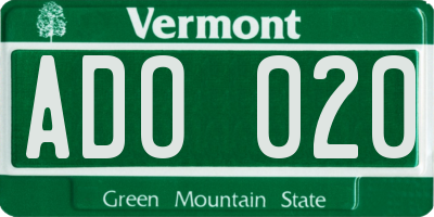 VT license plate ADO020