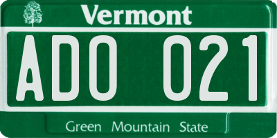 VT license plate ADO021