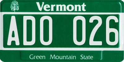VT license plate ADO026