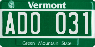 VT license plate ADO031
