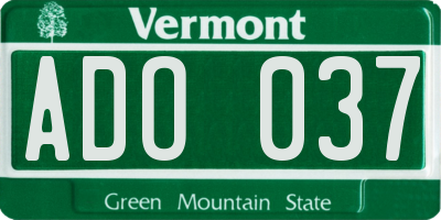 VT license plate ADO037