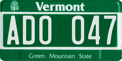 VT license plate ADO047