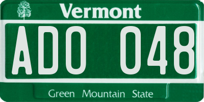 VT license plate ADO048