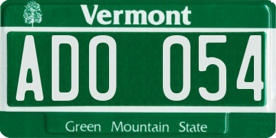 VT license plate ADO054