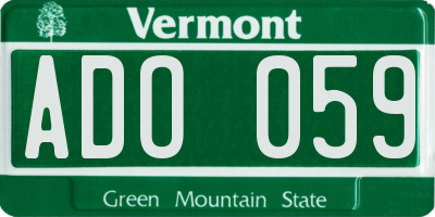 VT license plate ADO059