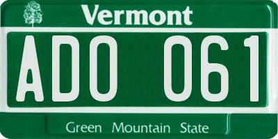 VT license plate ADO061