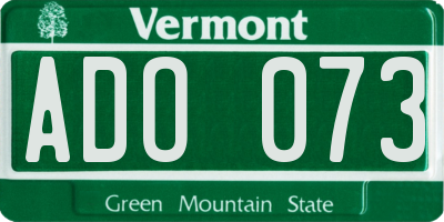 VT license plate ADO073