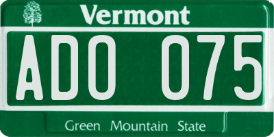 VT license plate ADO075