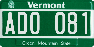 VT license plate ADO081