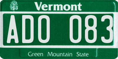 VT license plate ADO083