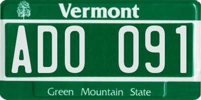 VT license plate ADO091