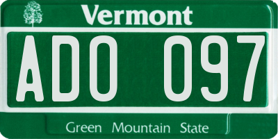 VT license plate ADO097