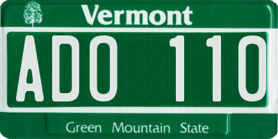 VT license plate ADO110