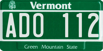 VT license plate ADO112