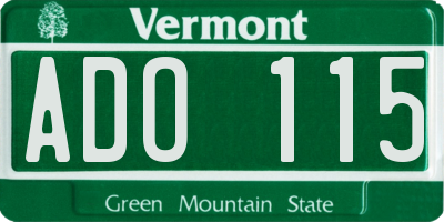 VT license plate ADO115