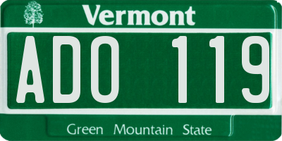VT license plate ADO119