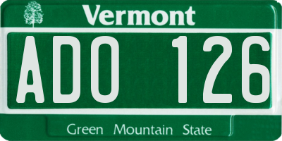 VT license plate ADO126