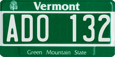 VT license plate ADO132