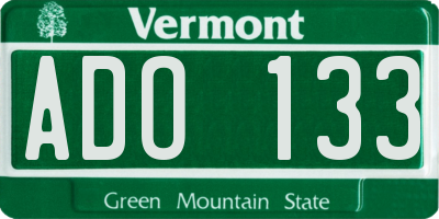 VT license plate ADO133