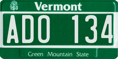VT license plate ADO134