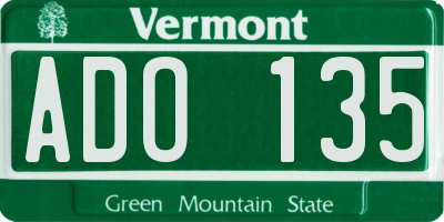 VT license plate ADO135