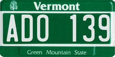 VT license plate ADO139