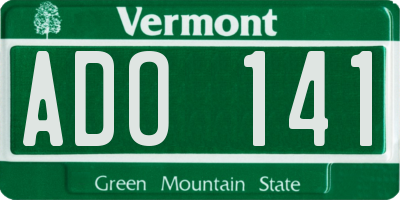 VT license plate ADO141