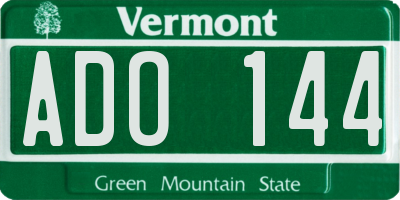 VT license plate ADO144