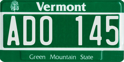 VT license plate ADO145