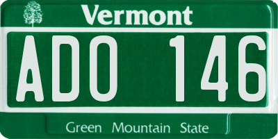 VT license plate ADO146