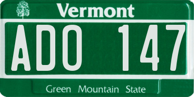 VT license plate ADO147