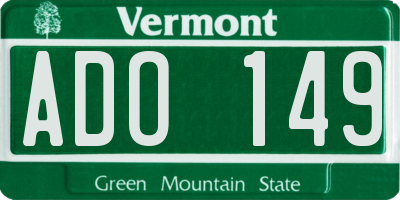 VT license plate ADO149